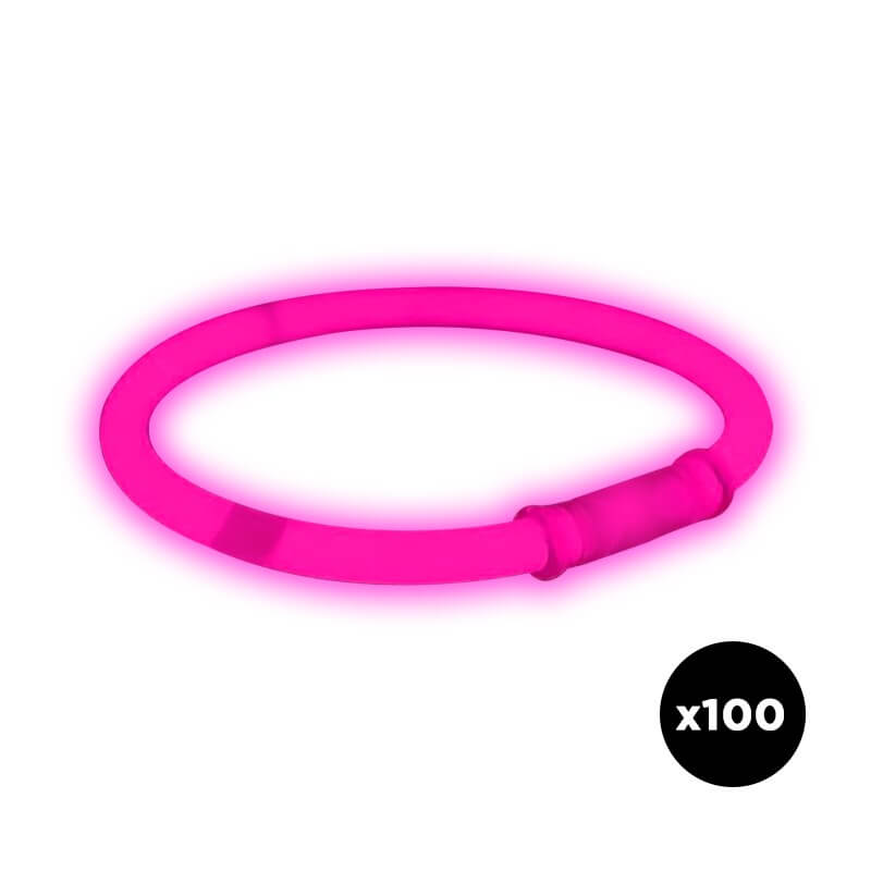 Bracelet Fluo Rose - Lot de 100