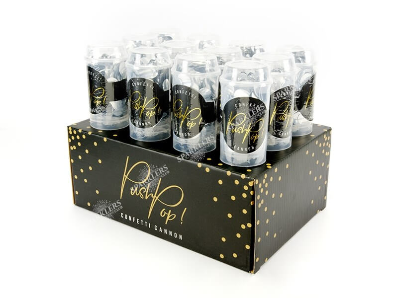 Confettis push pop argent