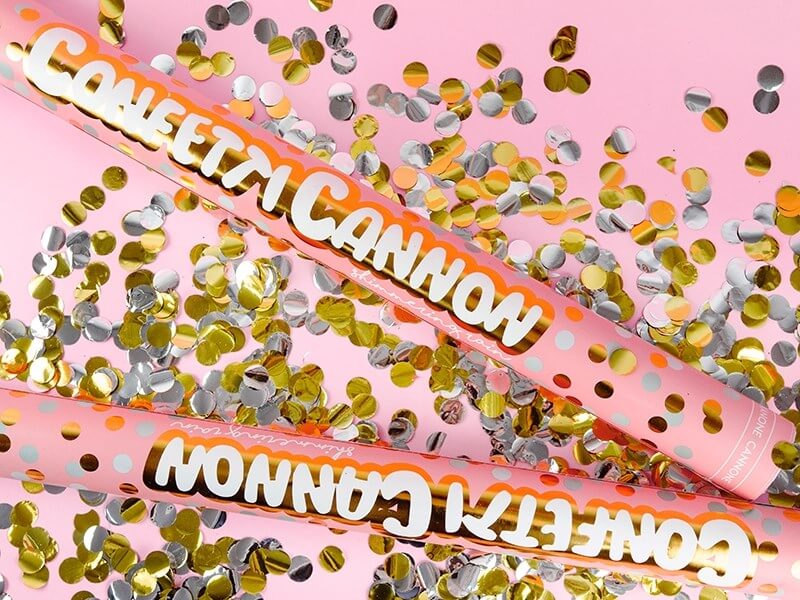 Canon Confettis Rond Or & Argent 40 cm- Sparklers Club