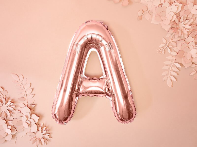 Ballon Lettre A Or Rose - 35cm