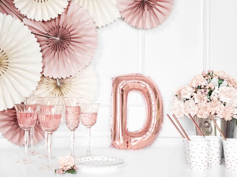 Ballon Lettre D Or Rose - 35cm