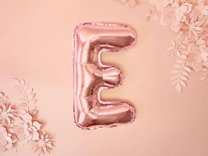 Ballon Lettre E Or Rose - 35cm