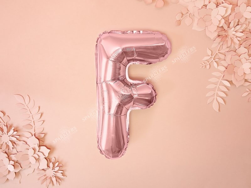 Ballon Lettre F Or Rose - 35cm