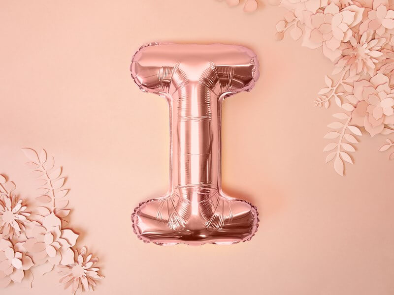 Ballon Lettre I Or Rose - 35cm
