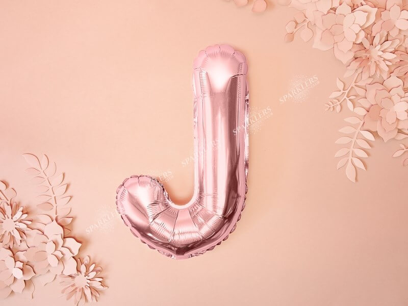 Ballon Lettre J Or Rose - 35cm