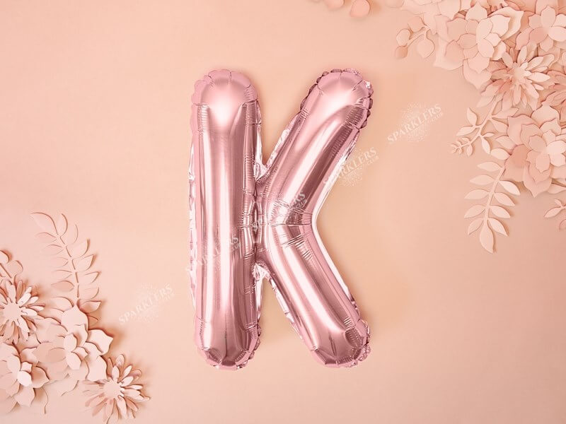 Ballon Lettre K Or Rose - 35cm