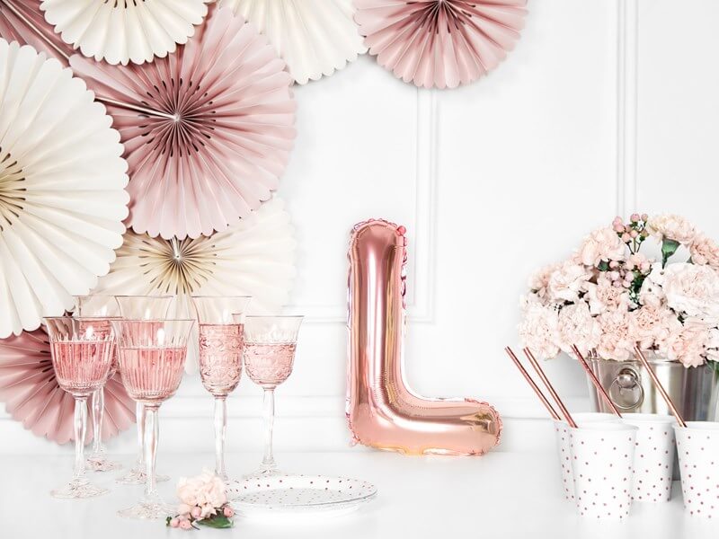 Ballon Lettre L Or Rose - 35cm