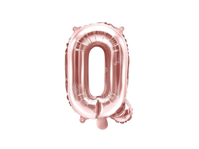 Ballon Lettre Q Or Rose - 35cm