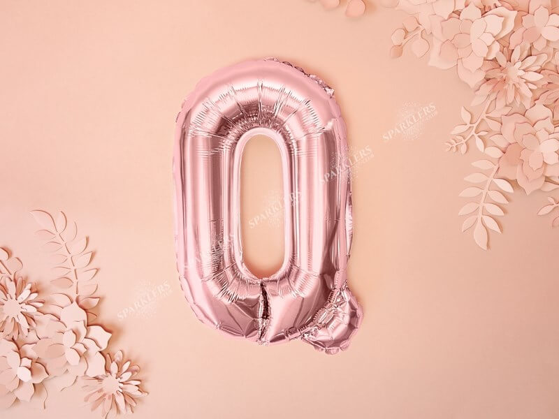Ballon Lettre Q Or Rose - 35cm
