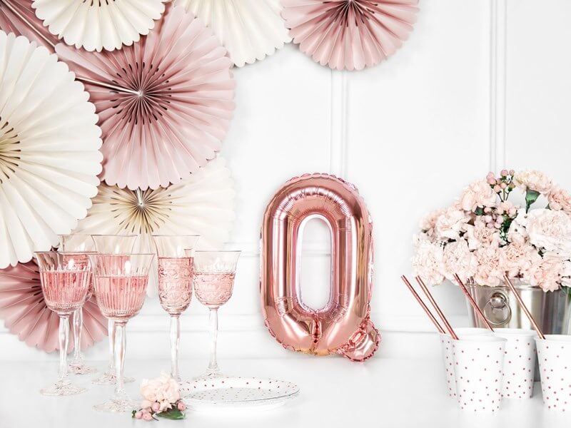 Ballon Lettre Q Or Rose - 35cm