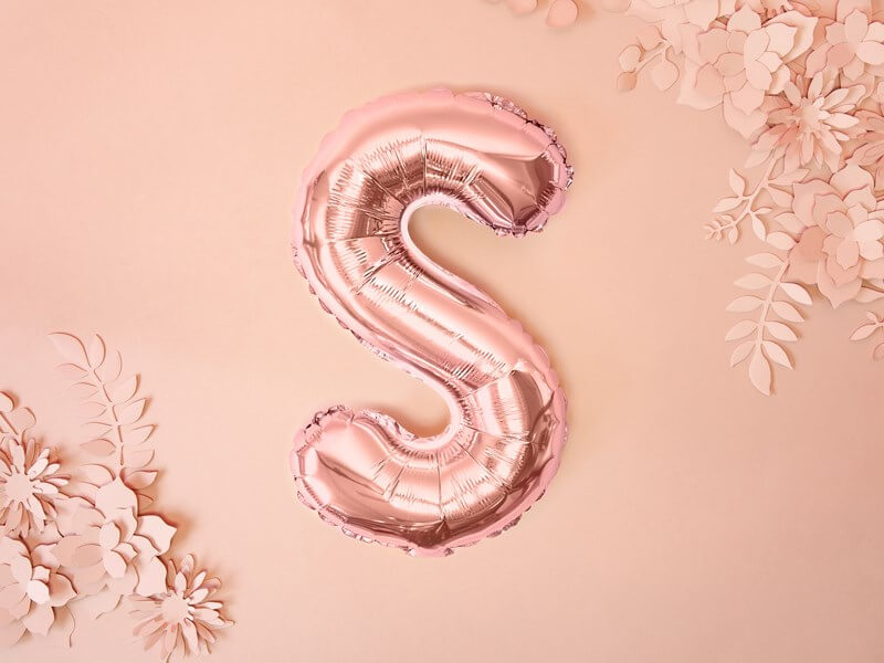 Ballon Lettre S Or Rose - 35cm