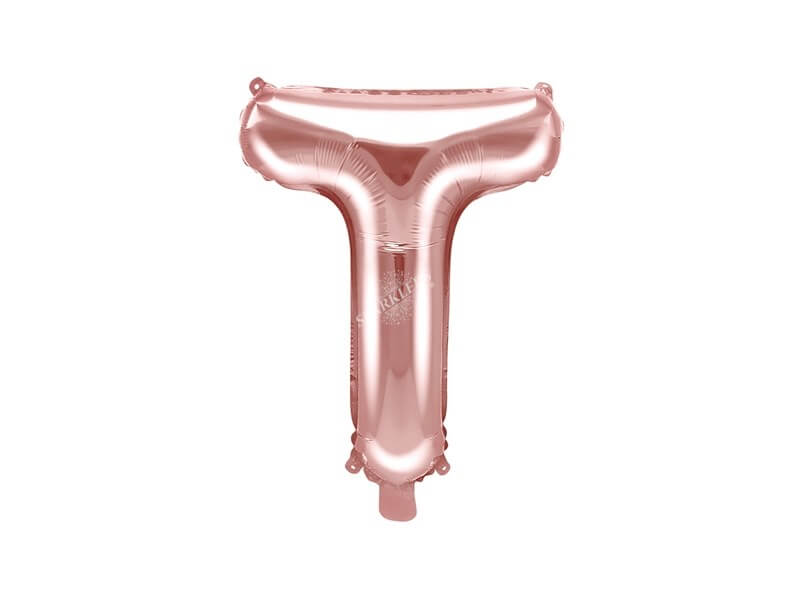 Ballon Lettre T Or Rose - 35cm