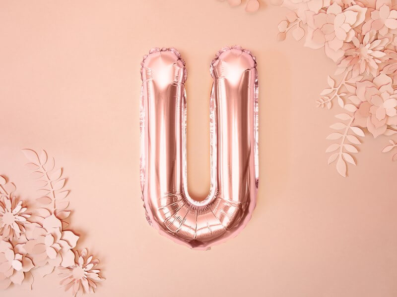 Ballon Lettre U Or Rose  - 35cm