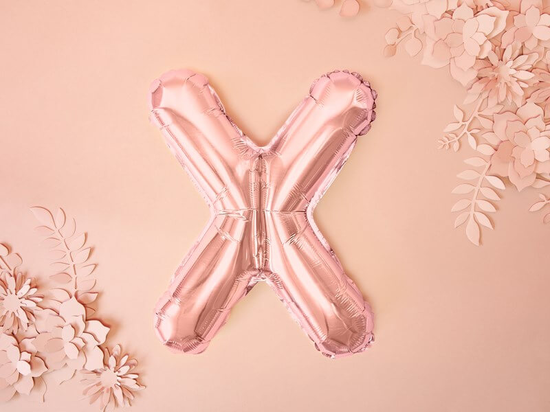 Ballon Lettre X Or Rose  - 35cm