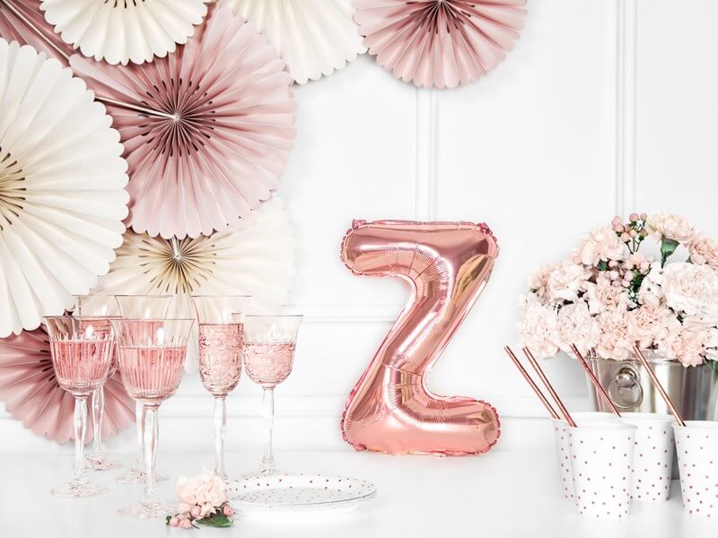 Ballon Lettre Z Or Rose - 35cm