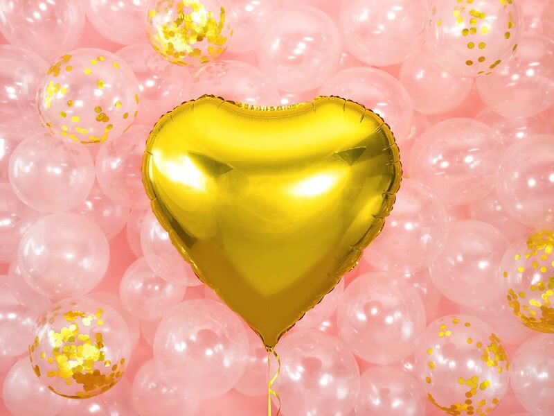 Ballon Coeur Or métallique 61cm