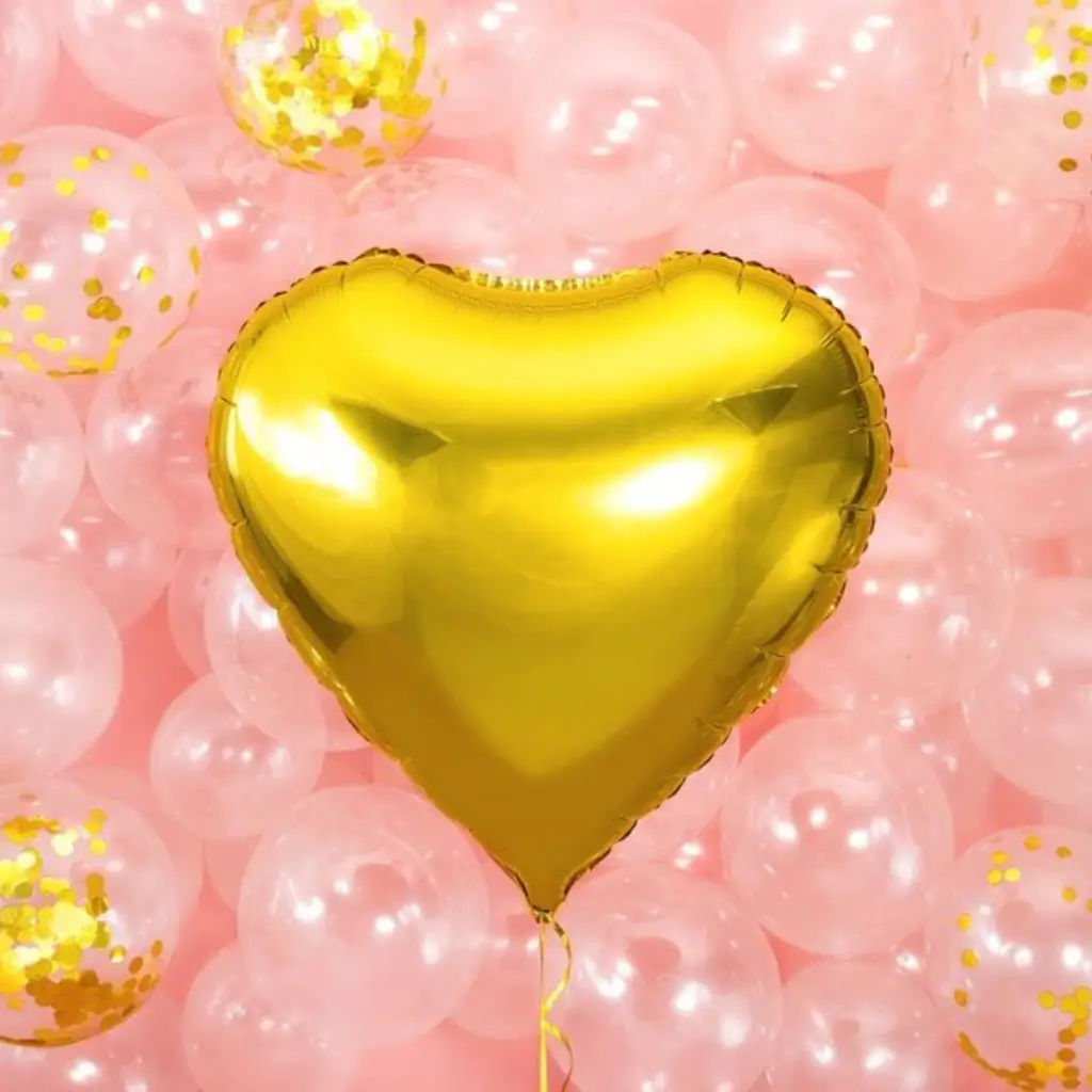 Ballon Coeur Or métallique 61cm