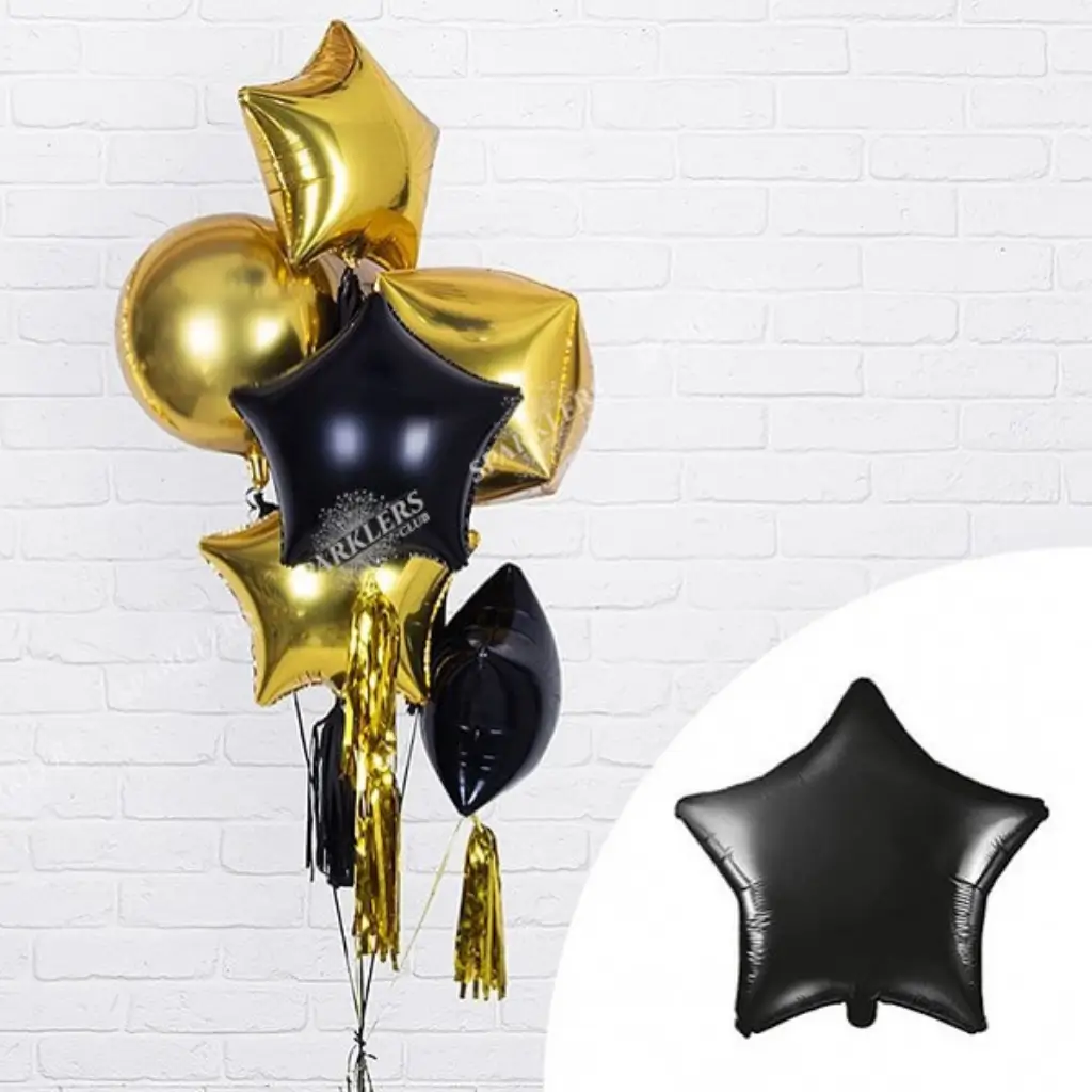 Ballon Étoile métallique Noir 48cm