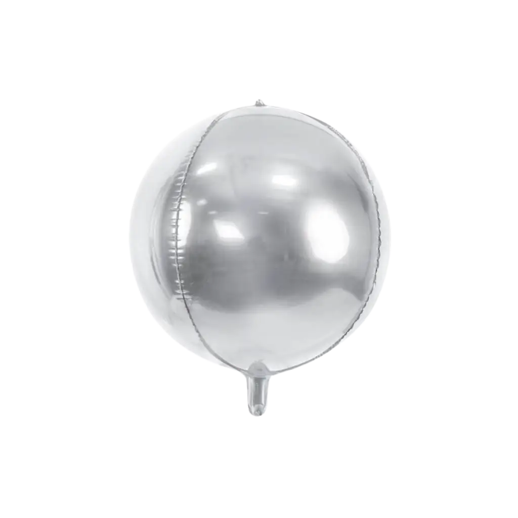 Ballon rond Argent métallique en Mylar 40cm