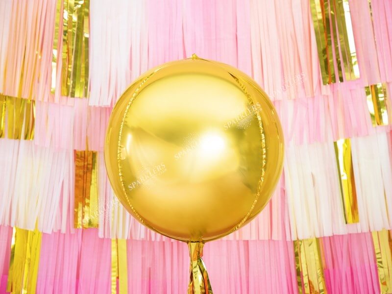 Ballon rond Or métallique en Mylar 40cm