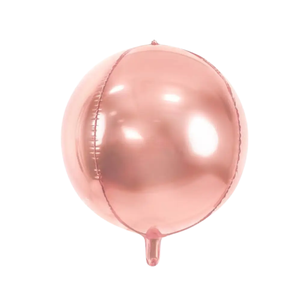 Ballon rond Or Rose métallique en Mylar 40cm