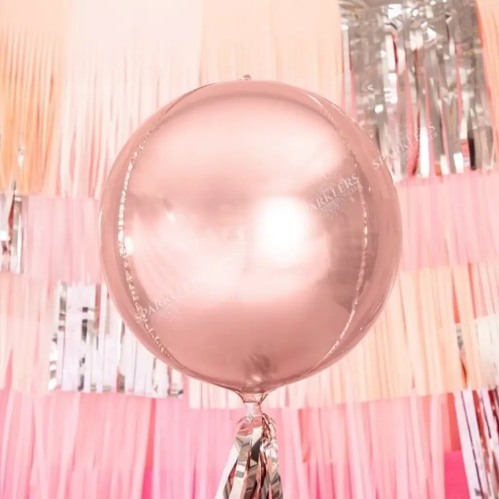 Ballon rond Or Rose métallique en Mylar 40cm