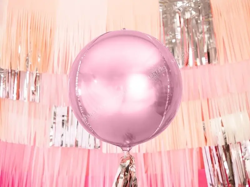 Ballon rond Rose métallique en Mylar 40cm
