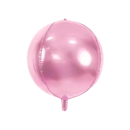 Ballon rond Rose métallique en Mylar 40cm