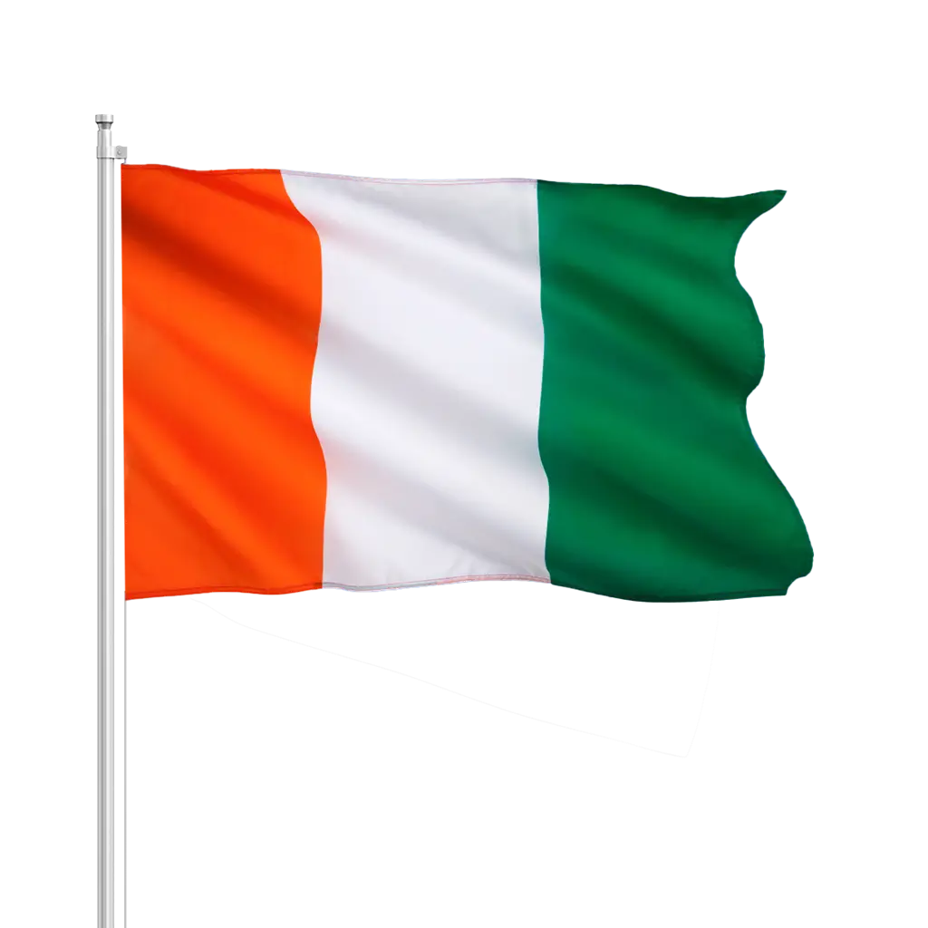 Drapeau Côte d&#39;Ivoire 30x45cm avec baguette