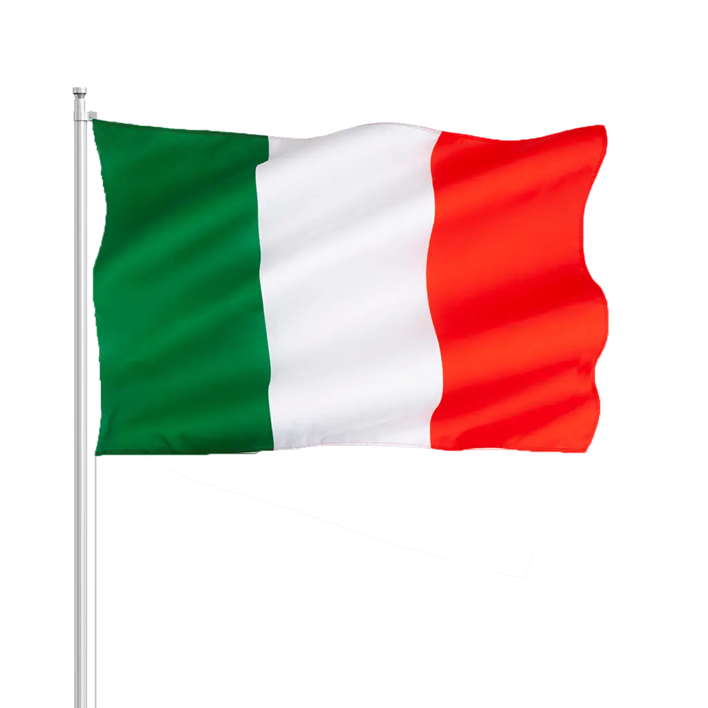 Drapeau Italie 30x45cm avec baguette