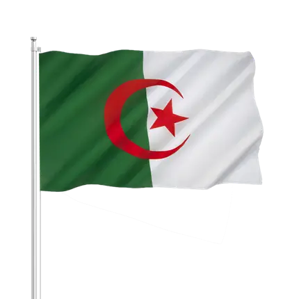 Drapeau Algérie 30x45cm avec baguette