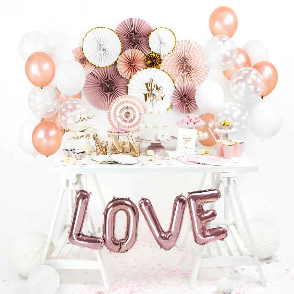 Lot de 100 Ballons Or Rose métallique