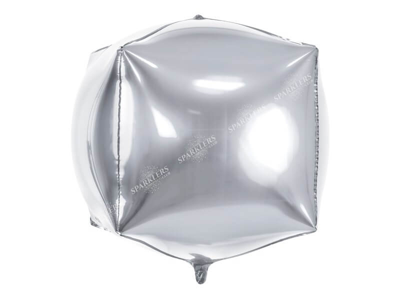Ballon Cube métallique Argent