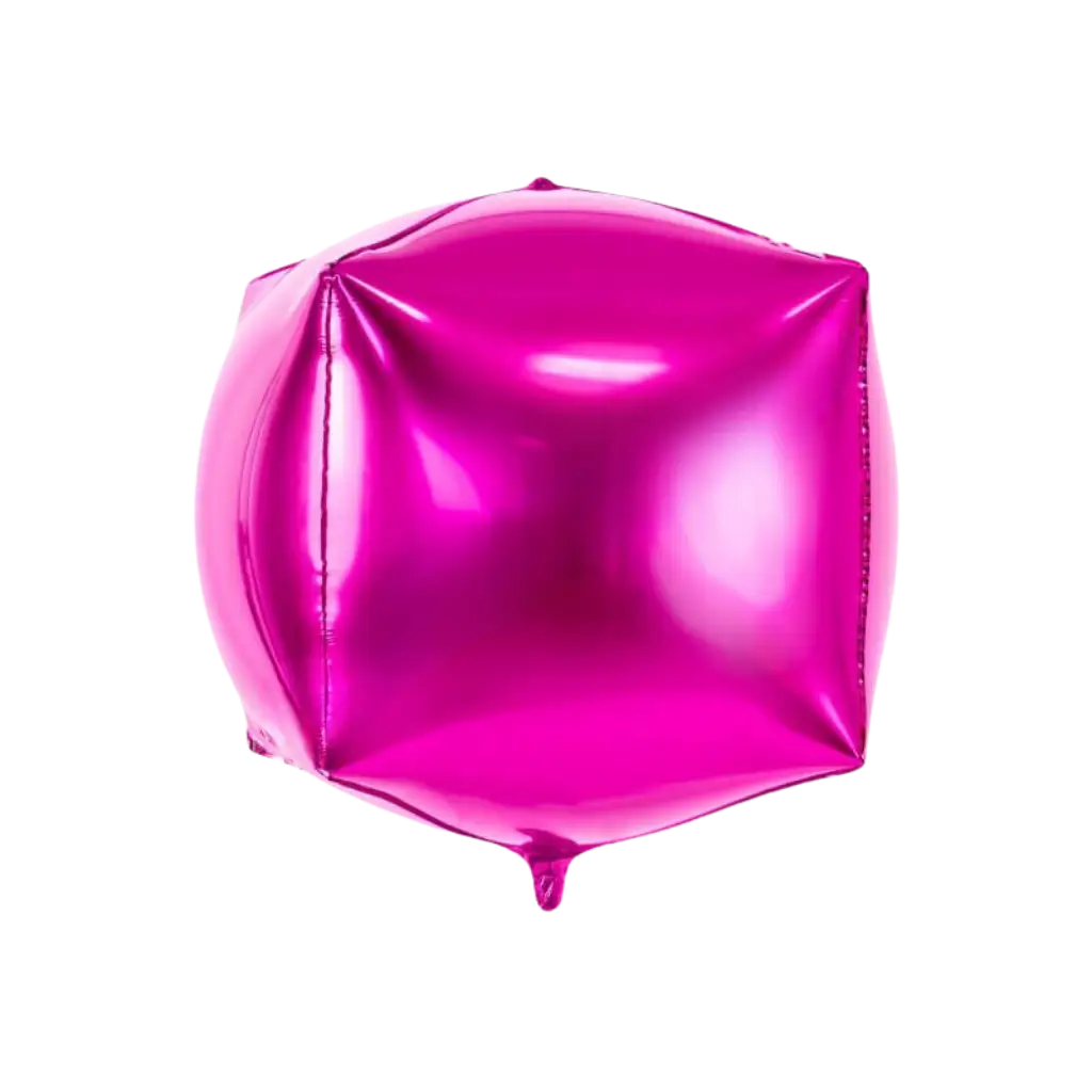 Ballon Cube métallique rose foncé