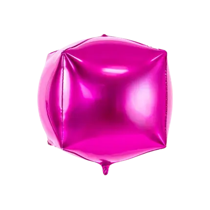 Ballon Cube métallique rose foncé