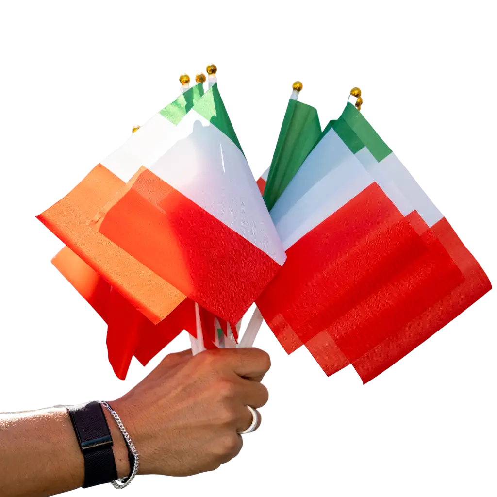 Lot de 12 Drapeaux Italie 15x22cm