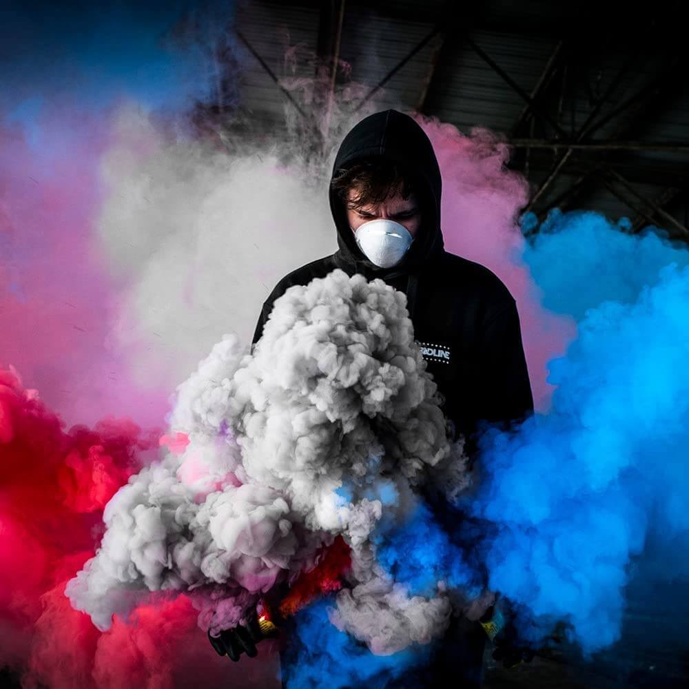 Lot de 2 Fumigènes à Main Noir – Déclenchement à Goupille, Durée