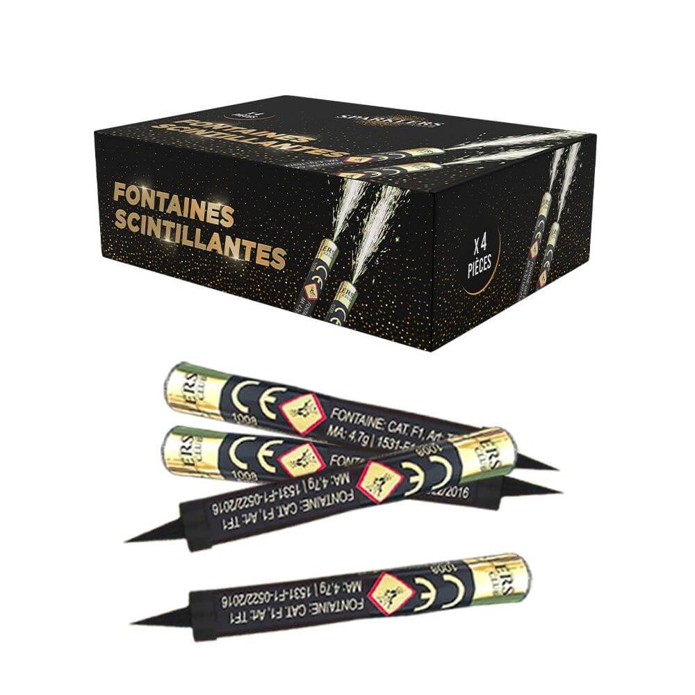 Fontaines Scintillantes SPARKLERS CLUB - Lot De 4 Pour Gâteaux Et Champagne - Durée 60 Secondes