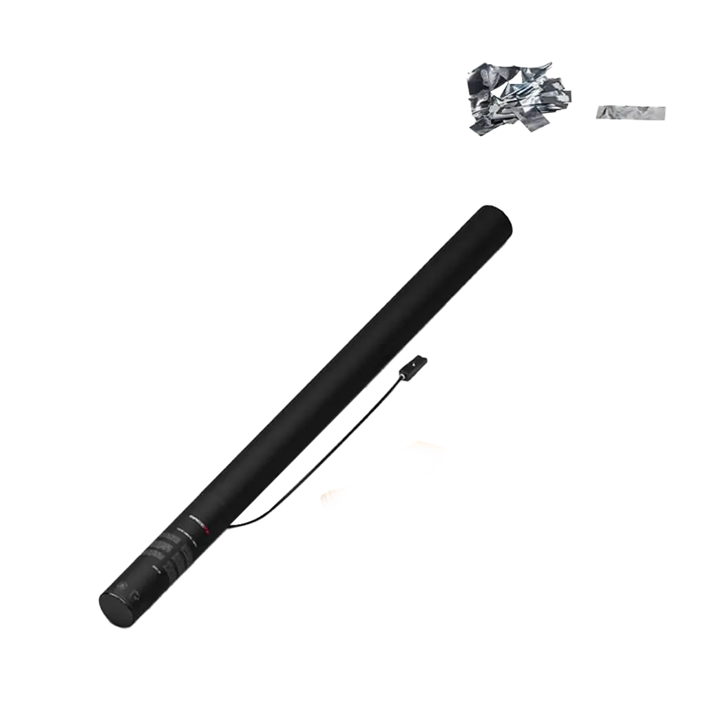 Canon à confettis électrique Streamer Argent Métallique 80cm