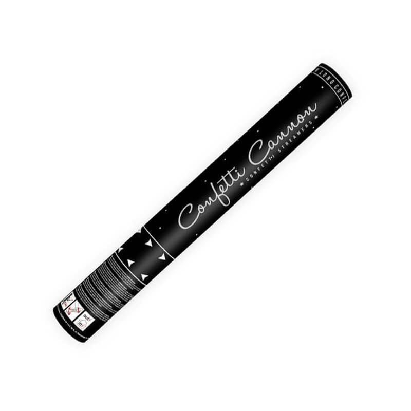 Canons à confettis 40cm Streamer Argent