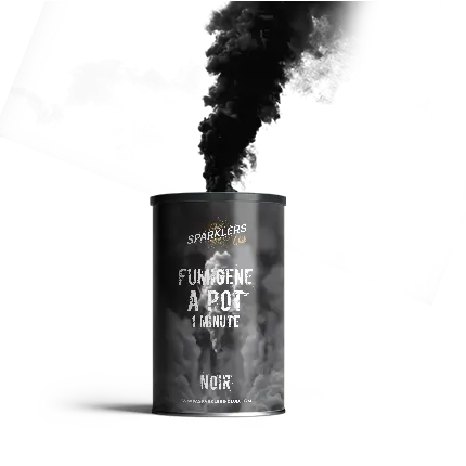 Fumigène en pot 1 minute Noir (à poser au sol) 