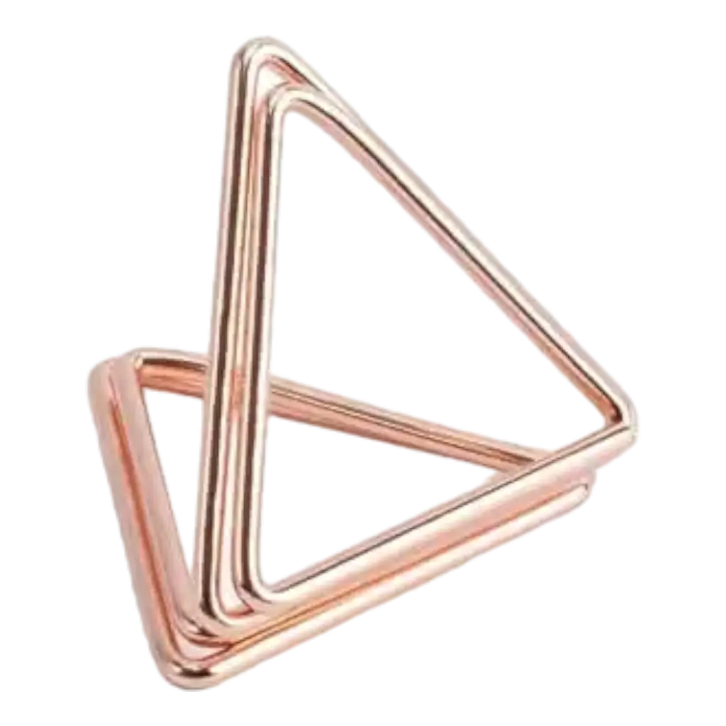 Porte marque place triangle en OR ROSE x10