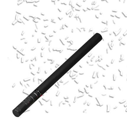 Canon à confettis Manuel blanc 80 cm