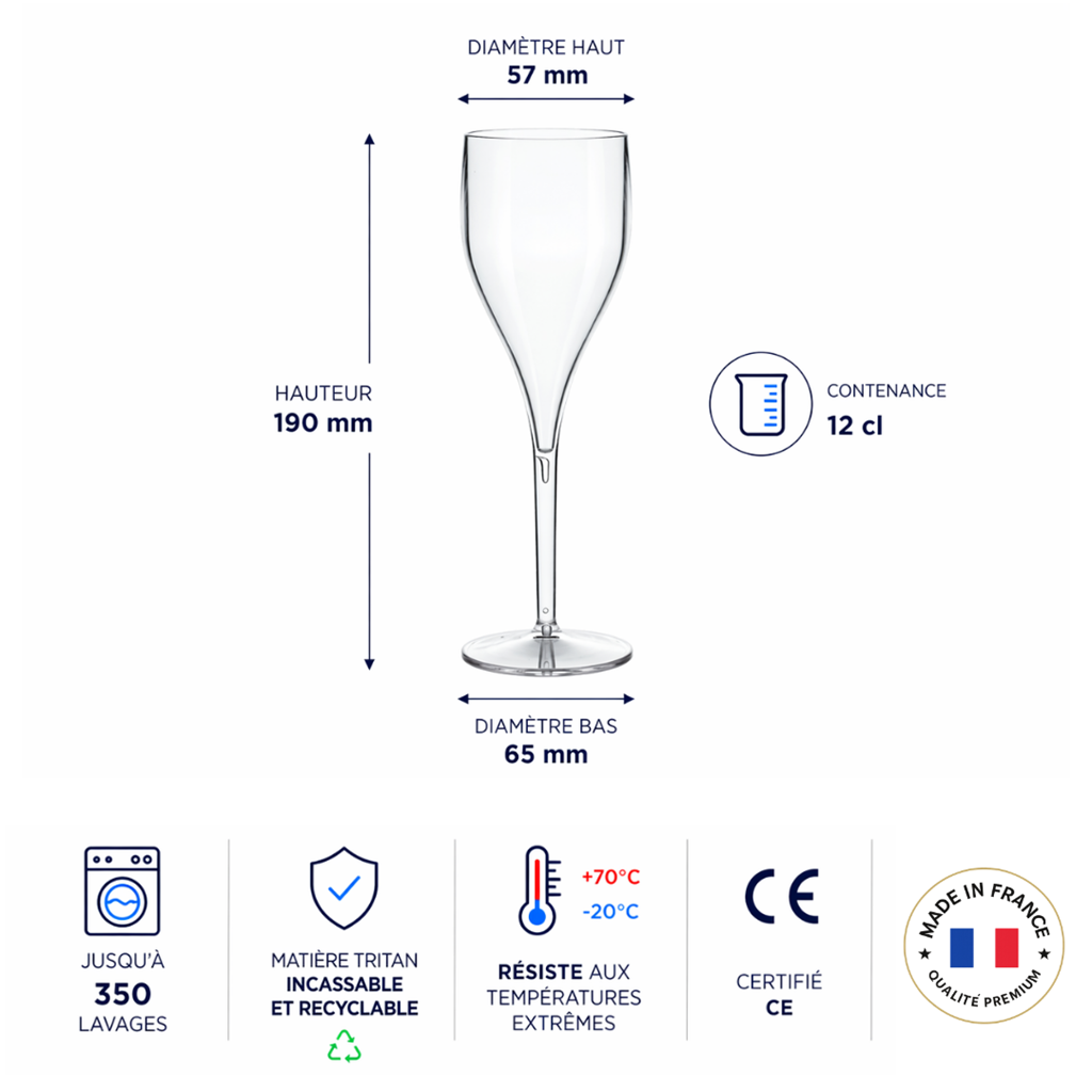 Flûte à Champagne transparente 12cl