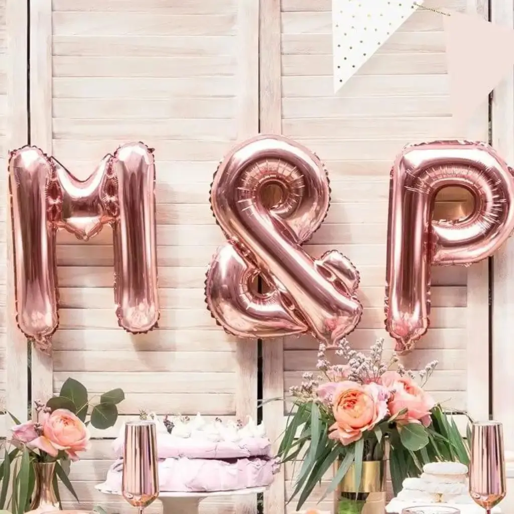 Ballon &amp; Or Rose 35cm