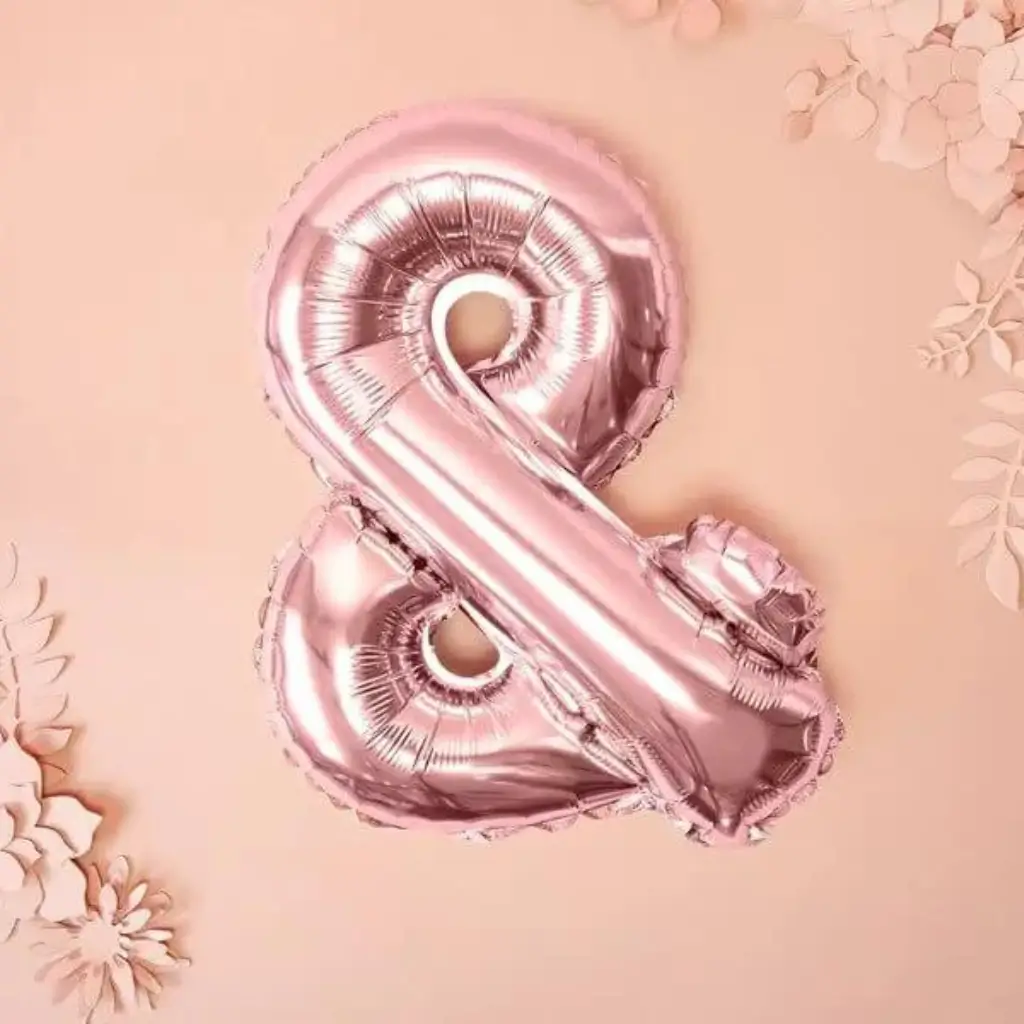Ballon &amp; Or Rose 35cm