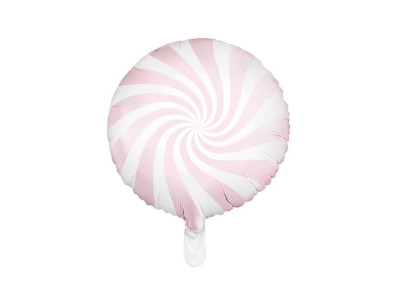 Ballon Aluminium Sucette Rose et Blanc 45cm