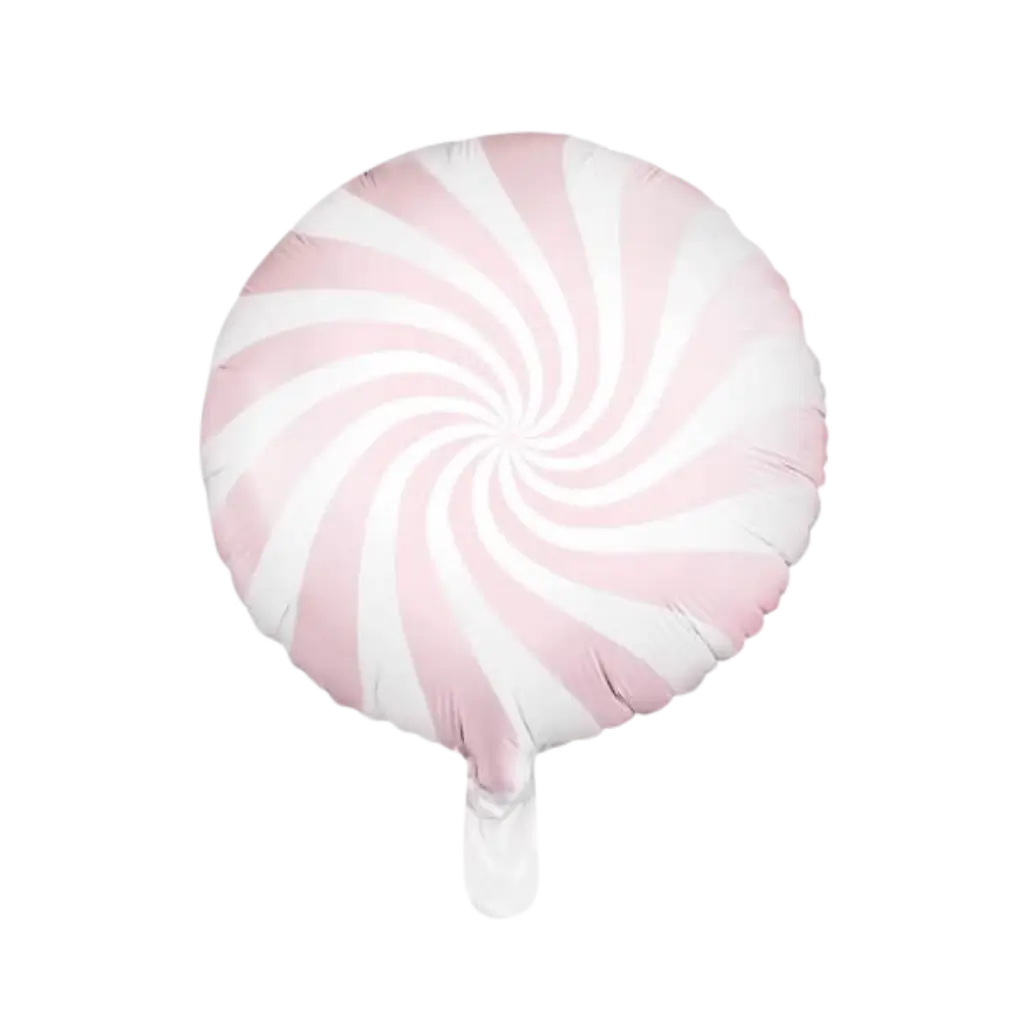 Ballon Aluminium Sucette Rose et Blanc 45cm