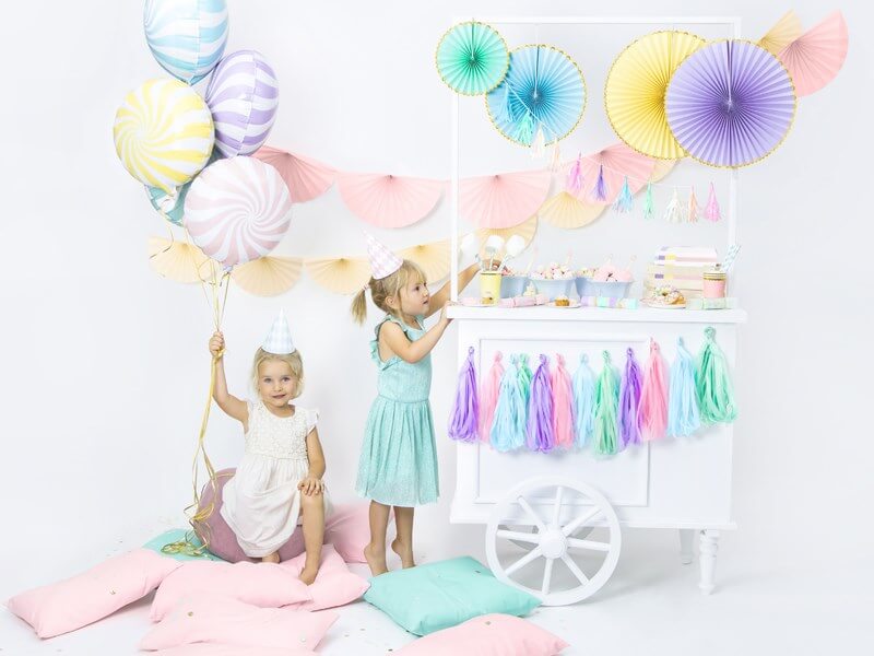 Ballon Aluminium Sucette Rose et Blanc 45cm