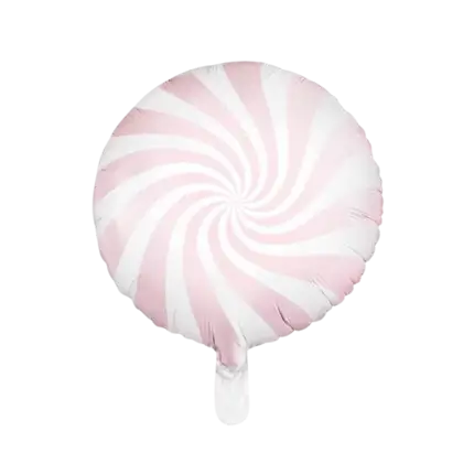 Ballon Aluminium Sucette Rose et Blanc 45cm